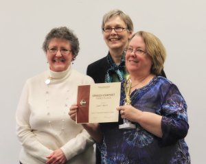 Carole Breckner, Contest Chair, and Elizabeth Link, International Speech Contest Master, Award Sherry White 3rd place